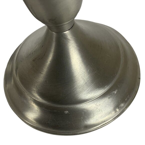 Towle Pewter Taper Candle Holders Pair Brushed Silvertone Traditional Vintage - Picture 3 of 7